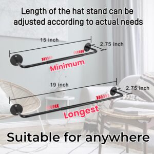 Yiiwinwy Hat Organizer,Retractable Hat Racks for Baseball Caps,Baseball Hat Storage Organizer,hat rack for wall,Set of 2 with 30 Hooks for Closet Door Bedroom Entryroom Laundry