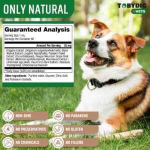 Tobydic Broad Spectrum Herbal Medicine with Probiotic for Cats & Dogs - Prevention & Treatment Helps to Remove Toxins and Parasites -Medication & Supplement Drops - Made in USA