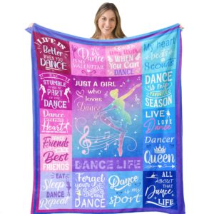 puzopal dance gifts, dancer gifts for girls, dance competition gifts, dance recital gifts for girls blanket 40"x50", dance sister teacher team gifts, gifts for dancers, ballet gifts, dance stuff