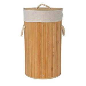 Household Essentials Bamboo Laundry Hamper with Rope Handles, 15-Gallons, Natural