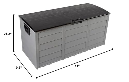 Gerrit All Weather UV Pool Deck Box Storage Shed Bin Backyard Patio Outdoor w/Wheel