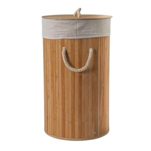 Household Essentials Bamboo Laundry Hamper with Rope Handles, 15-Gallons, Natural