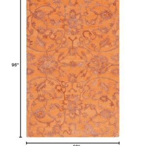 SAFAVIEH Anatolia Collection Area Rug - 5' x 8', Rust, Handmade, Ideal for The Living Room, Bedroom, Dining Room (AN401P-5)