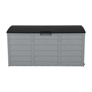 Gerrit All Weather UV Pool Deck Box Storage Shed Bin Backyard Patio Outdoor w/Wheel