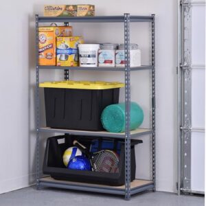 Muscle Rack UR361860-P 4-Tier Steel Shelving Unit 36" Wx18 Dx60 H in Gray