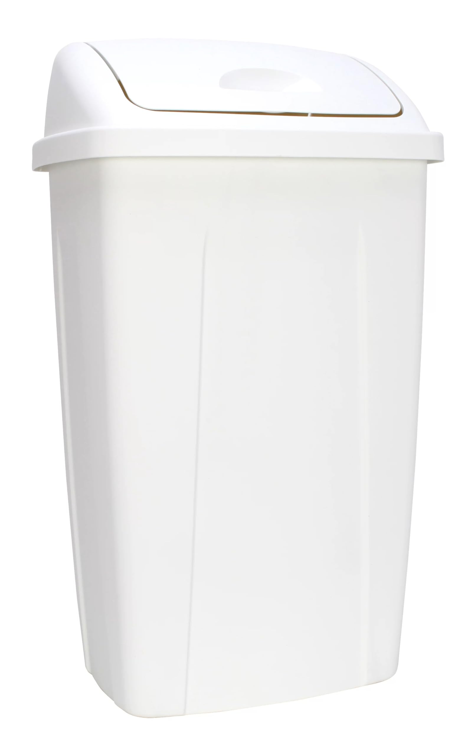 AYOYZ 13 Gallon Trash Can, Plastic Swing Top Kitchen Trash Can, White