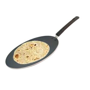 g & d roti pan aluminum tawa concave tava naan roti chapati multi tawa griddle paratha crape pan comal indian chapati pan skillet pan for omelette pan 10.8 inch (3.2 mm), black