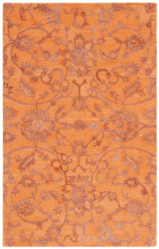 SAFAVIEH Anatolia Collection Area Rug - 5' x 8', Rust, Handmade, Ideal for The Living Room, Bedroom, Dining Room (AN401P-5)