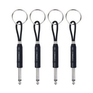 lokynell guitar plug keychain,4 pcs for marshall jcm800 key holder, for fender amp jack holder,for marshall amp jack key holder (black)