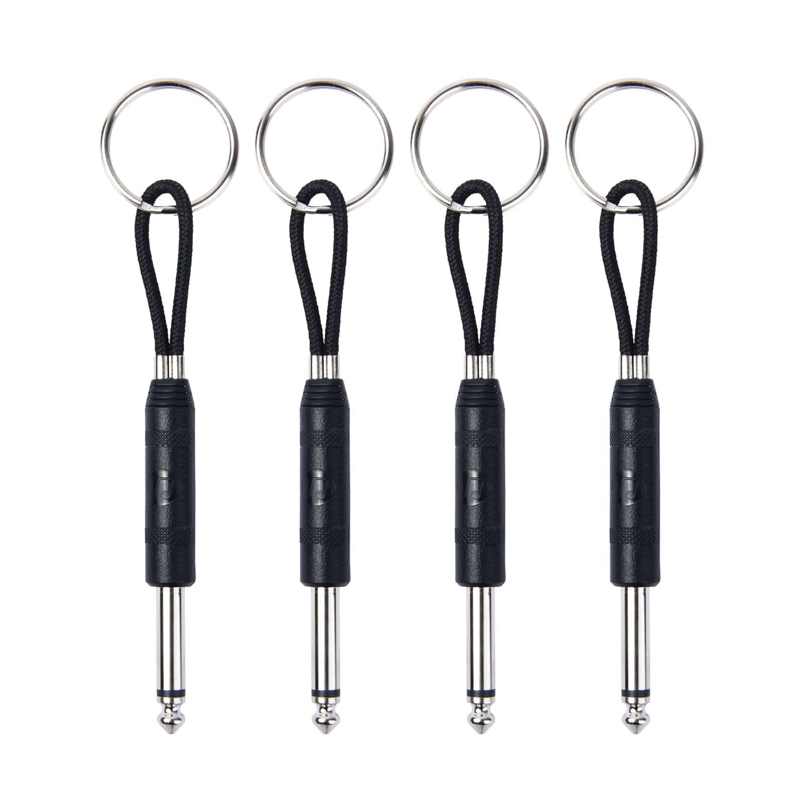 Lokynell Guitar Plug Keychain,4 Pcs for Marshall JCM800 Key Holder, for Fender Amp Jack Holder,for marshall Amp jack key holder (Black)