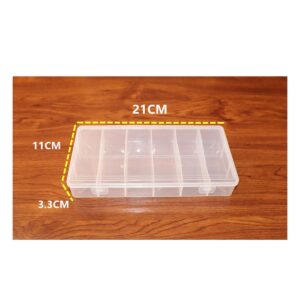 Clear Visible Plastic Storage Box- Rectangular Storage Box, Suitable For Beads, Screws Hardware Accessories Organizer Box Art DIY, Crafts, Jewelry, Fishing Tackle, With Label Stickers 6Grids 2PCS