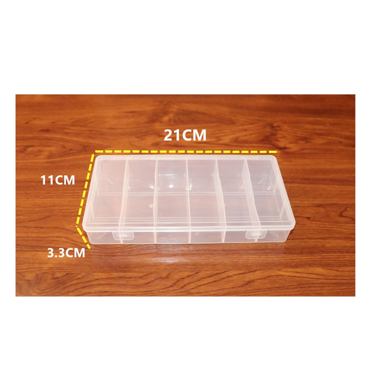 Clear Visible Plastic Storage Box- Rectangular Storage Box, Suitable For Beads, Screws Hardware Accessories Organizer Box Art DIY, Crafts, Jewelry, Fishing Tackle, With Label Stickers 6Grids 2PCS