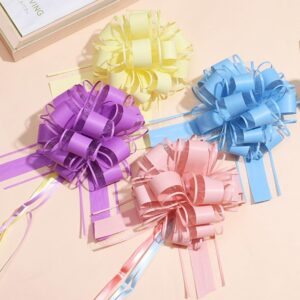 8 Piece Large Gift Bow,Multi Colour Drawstring Bow for Gift Wrap,6 inch,Basket and Wedding Decoration,Holiday and Birthday Gift Wrap Bows