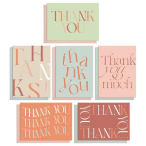 s&o boho thank you cards with envelopes - blank thank you cards for handwritten messages - thank you notes with envelopes set of 24 - assorted thank you cards for teachers with color envelopes