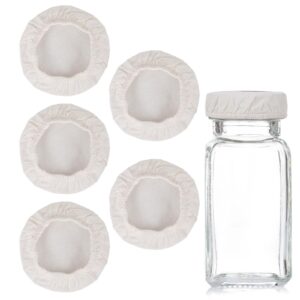 jeffdad 5 pack pure cotton sourdough jar cover, elastic cloth jar covers reusable bread proofing starter jar cloth covers unbleached, chemical-free for suitable for fits 3-4 inch bowl and jar mouth