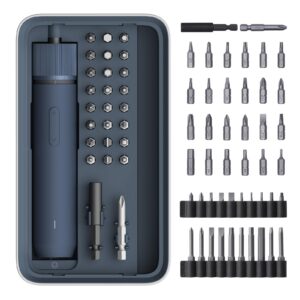 HOTO Electric Screwdriver Rechargeable,25+20 Extra Bits Enhanced Set,3.6V Cordless Screwdriver Set,3 Torque Settings,1500mAh Battery,LED Light for Furniture/Electric Appliances,No Charging Cable