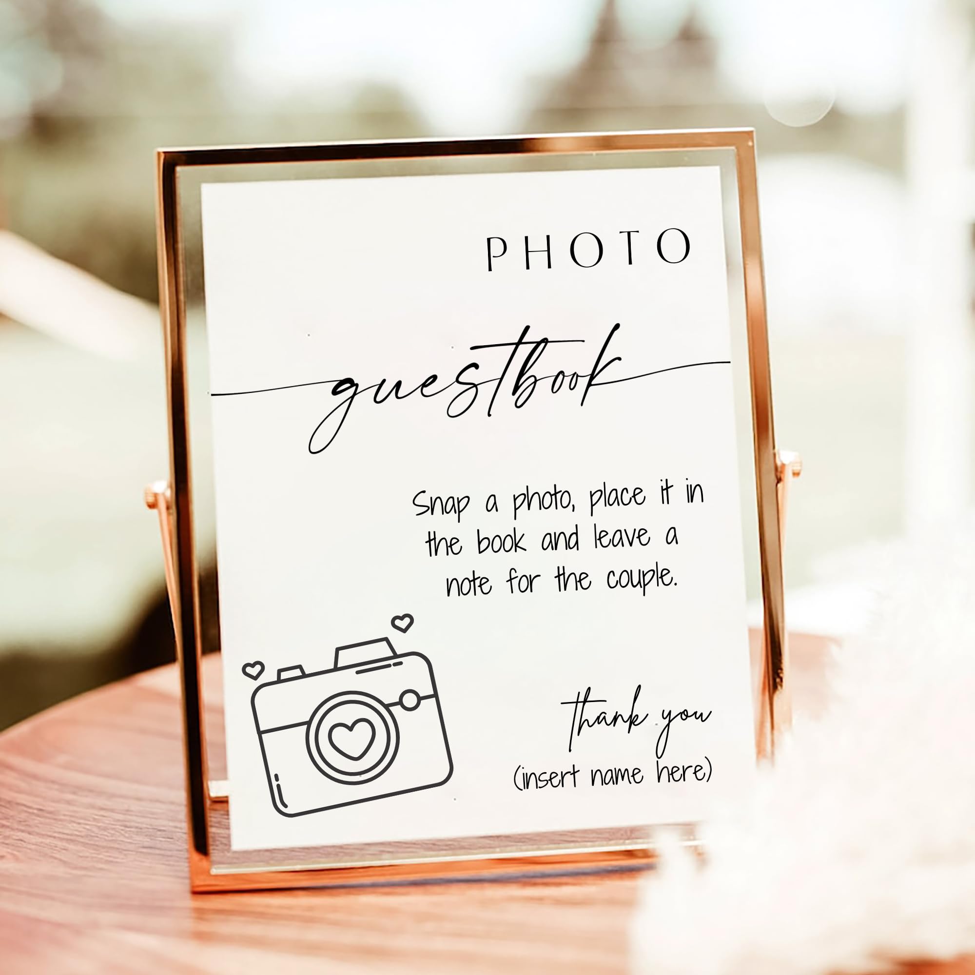 Wedding Photo Guestbook Polaroid Sign 7 x 9 Inch Picture Frame | Customized Wedding Guest Book Alternative for Wedding Decorations for Reception | Wedding Registry Ideas with 5 X 7 Personalized Sign