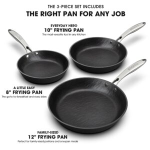 imarku Non Stick Frying Pans - 8&10&12 inch Nonstick Frying Pan Set with Cool Stainless Steel Handle,Disherwasher Safe skillets,Free of PFAS&PFOA, Easy Cleanup and Oven Safe,Christmas Gifts