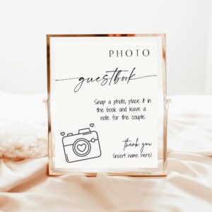 Wedding Photo Guestbook Polaroid Sign 7 x 9 Inch Picture Frame | Customized Wedding Guest Book Alternative for Wedding Decorations for Reception | Wedding Registry Ideas with 5 X 7 Personalized Sign