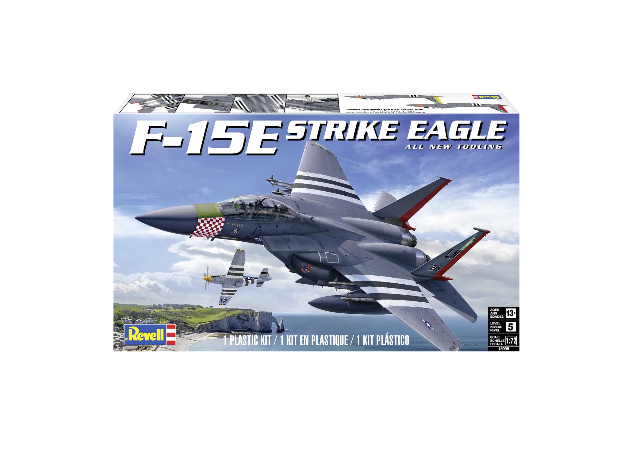 Revell Level 5 Model Kit Mcdonnell Douglas F-15E Strike Eagle Aircraft 1/72 Scale Model