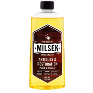 milsek antiques & restoration polish & cleaner - home essential cleaning supplies for home improvement of any wood antiques or heirlooms - 12 fl oz (pack of 1)