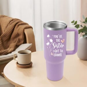 Best Friends Gifts for Women, Best Friend Gift, Soul Sister Gifts, Best Friend Birthday Gifts, Purple Gifts for Best Friend Woman, Friendship Bestie Gifts, Soul Sister Tumbler (40oz, with Lid & Straw)