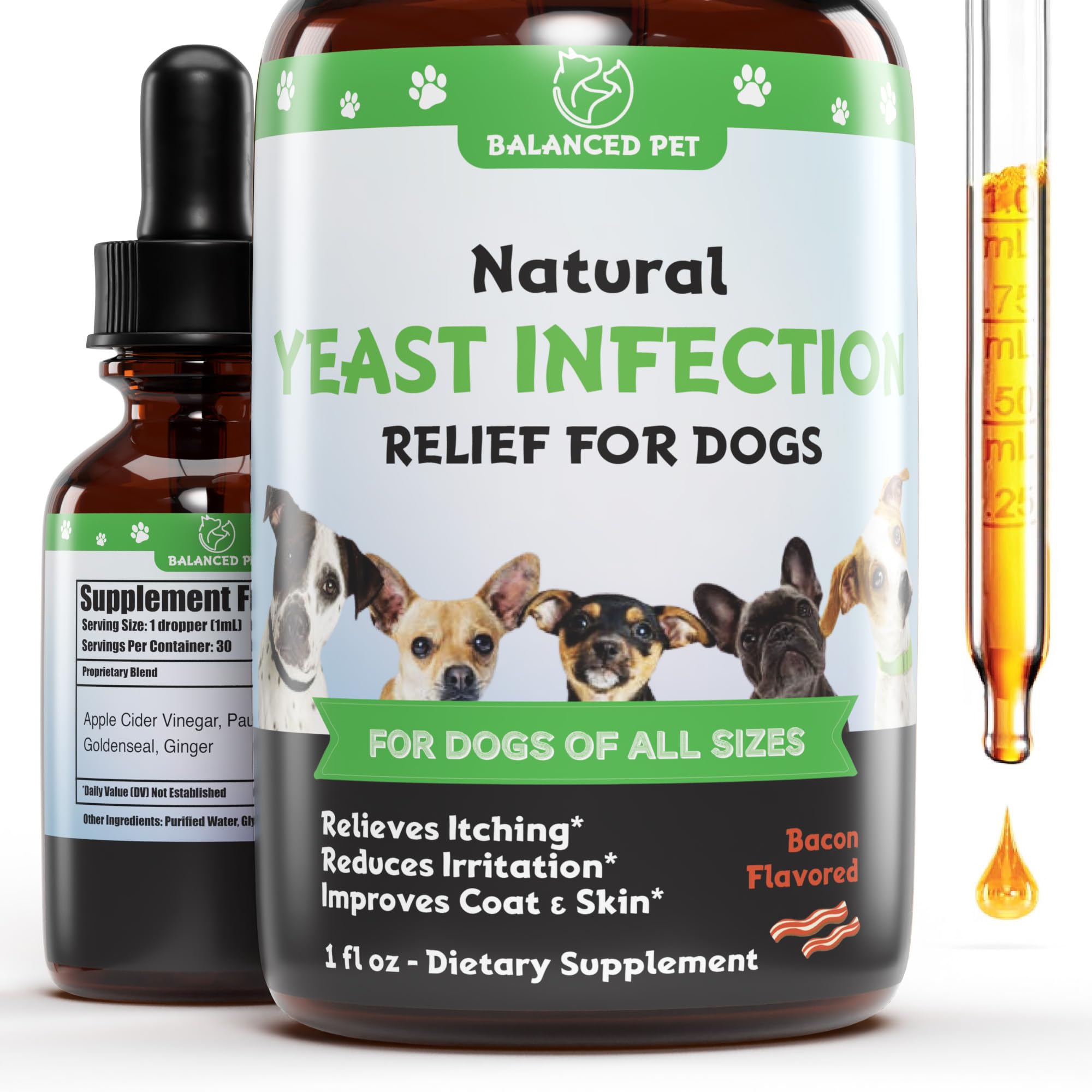 Natural Itch & Yeast Infection Treatment for Dogs | Helps to Reduce Itching, Scratching, & Much More | Dog Ear Infection Treatment | Dog Itch Relief | Dog Yeast Ear Infection Treatment | 1 fl oz