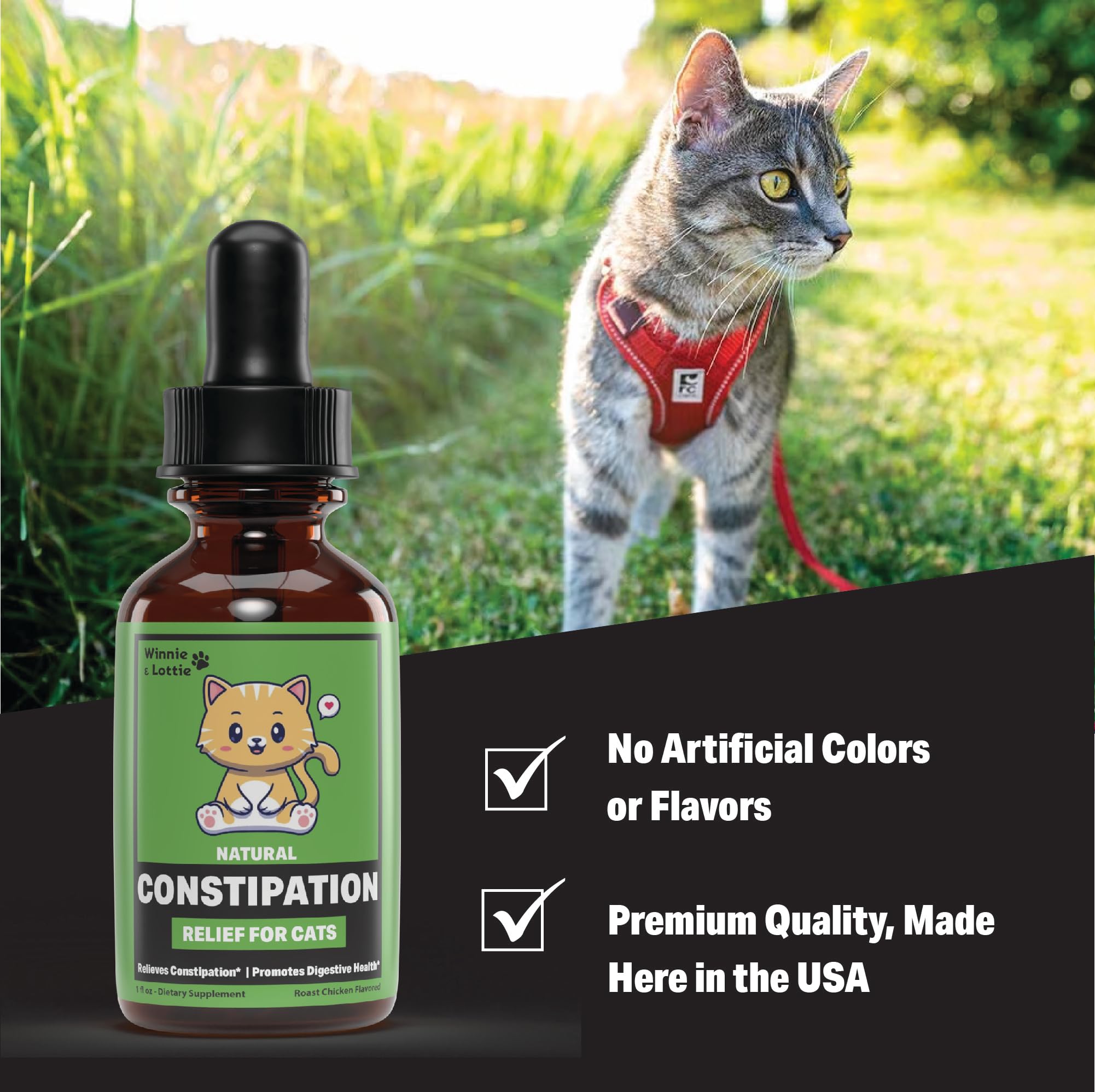 Constipation Relief for Cat | Cat Constipation Relief | Cat Laxative | Cat Laxative Constipation Relief | Constipation Relief for Cats | Cat Stool Softener | 1 fl oz | Chicken Flavor