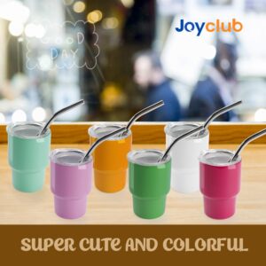 Joyclub 3 oz Mini Tumbler Shot Glass with Straw 6 Pack Colored Sublimation Shot Glasses Mini Shot Cups with Lids and Straws Double Wall Vacuum Insulated Cup