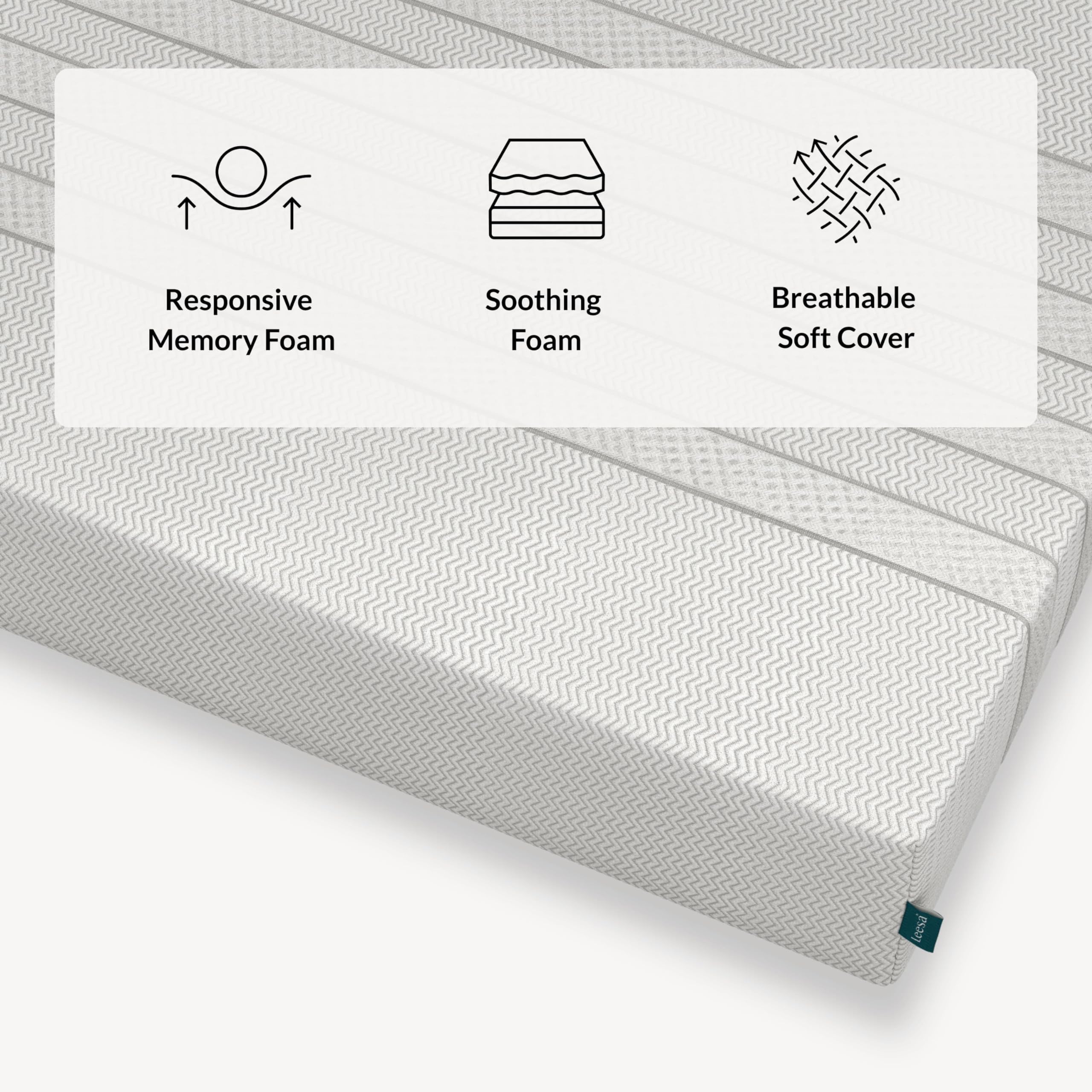 Leesa Twin Size Youth Foam Mattress, Medium Firm Firmness, Soothing Foam and Responsive Memory Foam, 10", CertiPUR-US Certified, 100-Night Trial