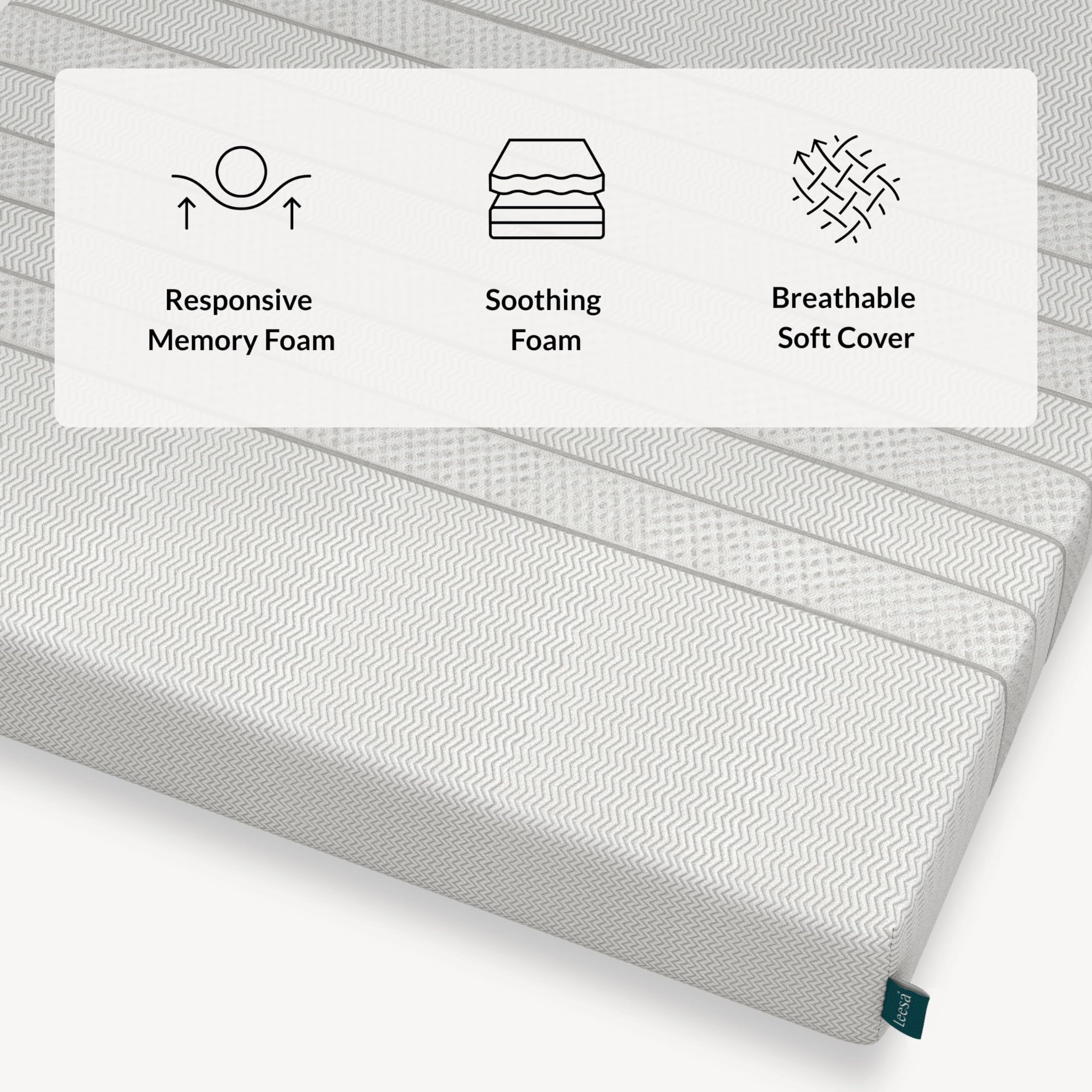 Leesa Twin Size Kids Mattress, Medium Firm Firmness, Soothing Foam and Responsive Memory Foam, 7.5", CertiPUR-US Certified, 100-Night Trial