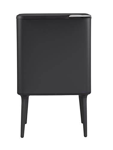 Casa Andrea Milano 9.5-Gallon Tall Kitchen Trash Can with Long Legs Modern Style Waste Basket, Large Trash Can w/Pop Open Cover,Elevated Trash Bin, Apartment Essentials