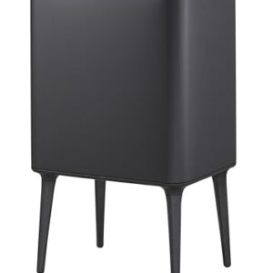 Casa Andrea Milano 9.5-Gallon Tall Kitchen Trash Can with Long Legs Modern Style Waste Basket, Large Trash Can w/Pop Open Cover,Elevated Trash Bin, Apartment Essentials