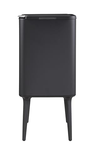 Casa Andrea Milano 9.5-Gallon Tall Kitchen Trash Can with Long Legs Modern Style Waste Basket, Large Trash Can w/Pop Open Cover,Elevated Trash Bin, Apartment Essentials