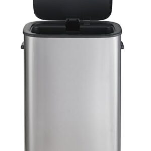 Casa Andrea Milano 14.5-Gallon Soft-Close, Smudge Resistant Trash Can with Automatic Touchless Motion Sensor, Large and Space-Saving