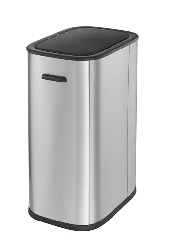 Casa Andrea Milano 14.5-Gallon Soft-Close, Smudge Resistant Trash Can with Automatic Touchless Motion Sensor, Large and Space-Saving