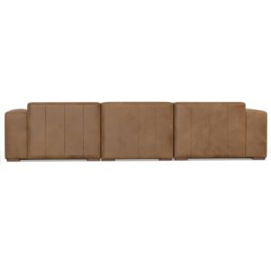 SIMPLIHOME Rex Left-Facing Modular Sectional Sofa in Full-Grain Genuine Leather, Caramel Brown, 122-inches Wide, Handcrafted Modern-Style 4-Seater L-Shaped Leather Couch with Left Chaise