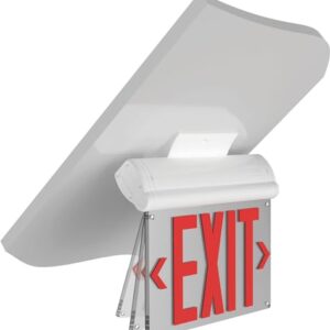 Lithonia Lighting BE W R UM M2 BE Basics Edge-Lit Exit Sign, White with Red Letters, Universal Mount