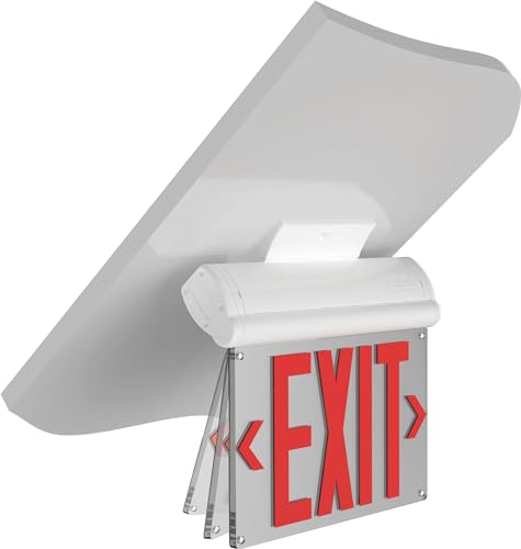 Lithonia Lighting BE W R UM M2 BE Basics Edge-Lit Exit Sign, White with Red Letters, Universal Mount