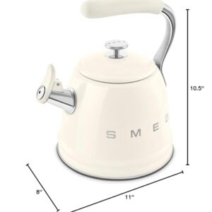 SMEG Retro Stovetop Whistling Kettle – 2.4Q (Cream)