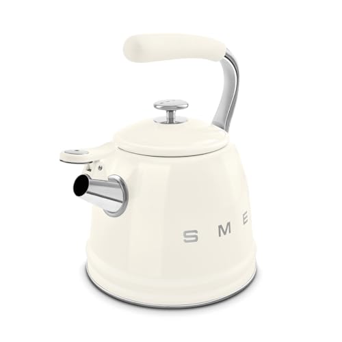 SMEG Retro Stovetop Whistling Kettle – 2.4Q (Cream)