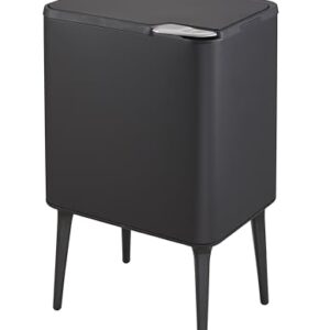 Casa Andrea Milano 9.5-Gallon Tall Kitchen Trash Can with Long Legs Modern Style Waste Basket, Large Trash Can w/Pop Open Cover,Elevated Trash Bin, Apartment Essentials