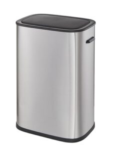 casa andrea milano 14.5-gallon soft-close, smudge resistant trash can with automatic touchless motion sensor, large and space-saving