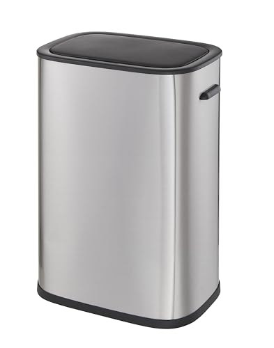 Casa Andrea Milano 14.5-Gallon Soft-Close, Smudge Resistant Trash Can with Automatic Touchless Motion Sensor, Large and Space-Saving