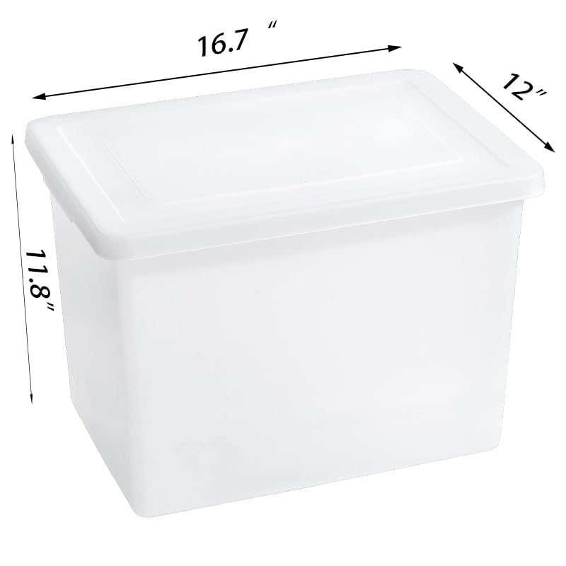 Sgoostood 40Qt Stackable Plastic Storage Bins with Lids,Clear Container to Organize, Clothes, Blankets,and Crafts on Closet Shelves,Garage, Totes, Tubs Boxes Organizing 4 Pack