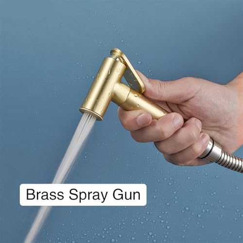 JZRYQJGJ Brass Bidet Faucet Gold Toilet Faucet Handheld Toilet Bidet Sprayer Hygienic Shower Cold Water Mixer Shower Head (Color : A5090)