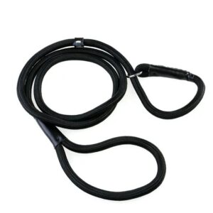 black dog leash pet nylon rope training leash slip lead strap adjustable traction collar behavior aids