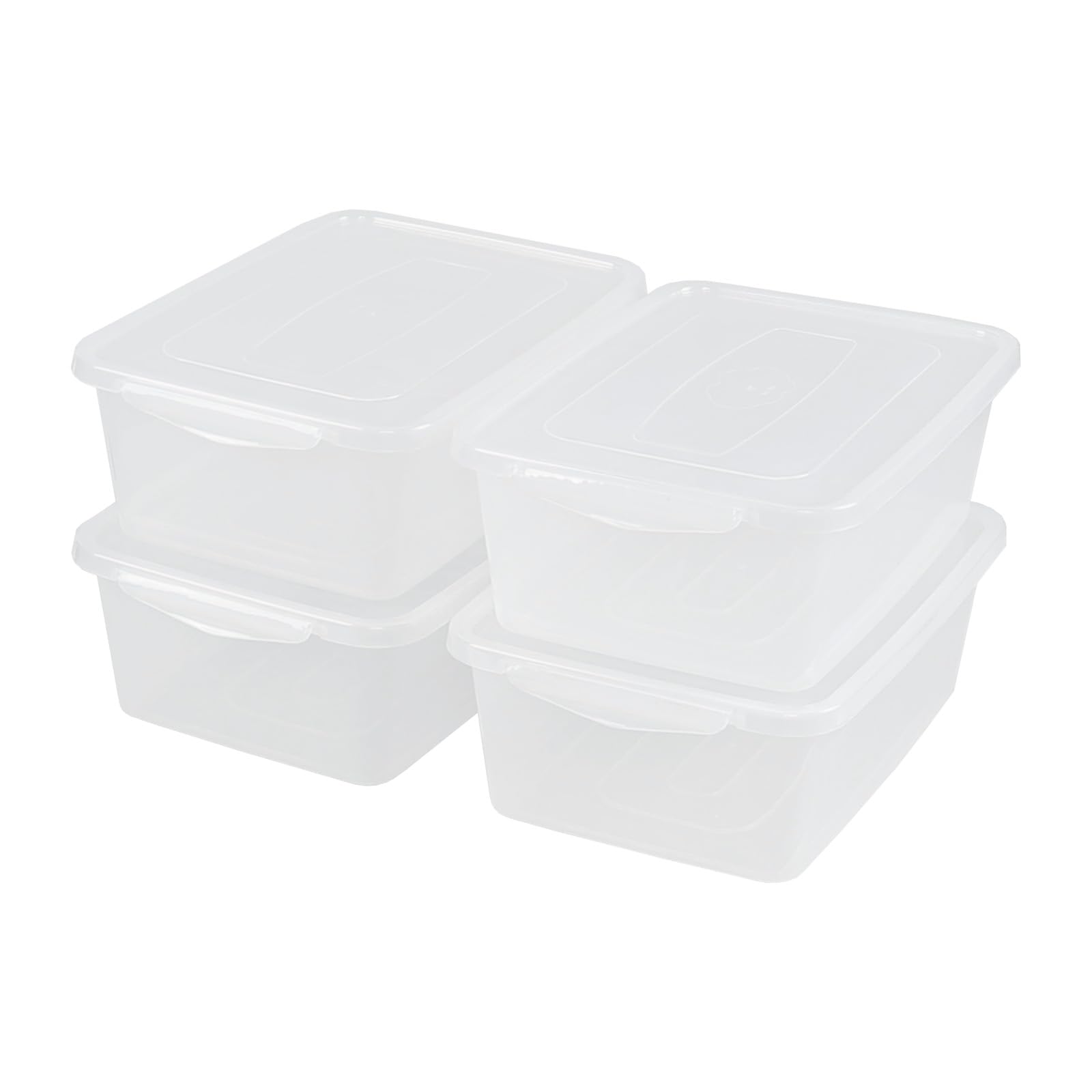 Loiycg 6.5 Quart Clear Latching Storage box with Lid, 4 Packs Plastic Storage Container Bins