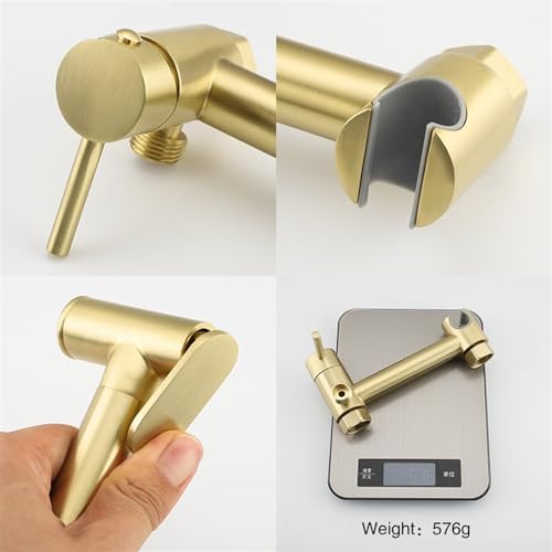 JZRYQJGJ Brass Bidet Faucet Gold Toilet Faucet Handheld Toilet Bidet Sprayer Hygienic Shower Cold Water Mixer Shower Head (Color : A5090)