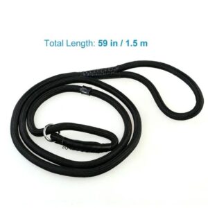 Black Dog Leash Pet Nylon Rope Training Leash Slip Lead Strap Adjustable Traction Collar Behavior Aids